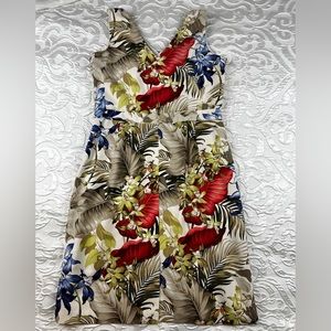 Tommy Bahama 100% silk lined floral dress.